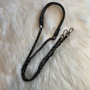 Bag Chain Strap Replacement Crossbody Handbag Purse DIY 49” gray Black Leather